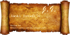 Janki István névjegykártya